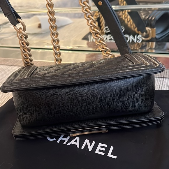 Chanel mini boy bag, black with brushed gold hardware - Picture 7 of 13